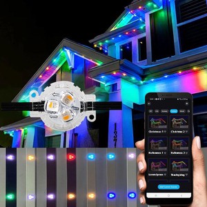 SHIJI Holiday Permanent Christmas Lights Track 30mm RGB RGBW Outdoor String Light UCS2904 12V Digital LED Pixel Dot Light