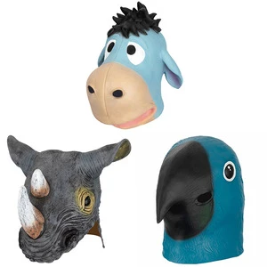 Cute Cat Shark Raccoon Donkey Parrot Bat Rhino Dance Party Latex Headgear Masks for Halloween and Other Festive Occasions
