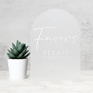 Clear Acrylic Arch Wedding Sign Decorative Table Favor Plaque for Wedding Reception Party Decor