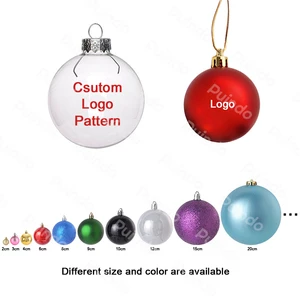 Custom Logo Christmas Ornaments Ball Personalized Plastic Christmas Tree Ornaments Bauble With Pattern Printing