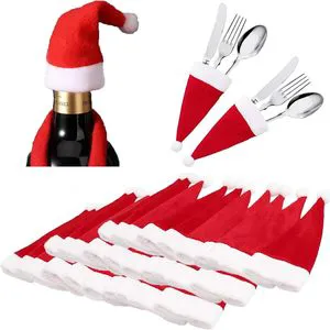 Wholesale Christmas Santa Hat Decoration Red and White Felt Party Hat with Fluffy Pom Pom
