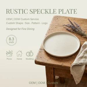 OEM White Speckle Cake Plate 8.3