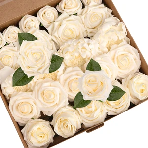 Wholesale 25pcs High DIY Artificial PE Foam Rose Flower Floral Valentine's Day Cake Decoration Wedding Party Supplies Wall Decor