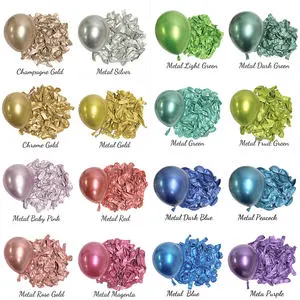 Wholesale Shiny Globos Al Por Mayor Metallic Party Latex Balloon Thickened 12 Inch Balloons for Wedding Birthday Decoration Bulk