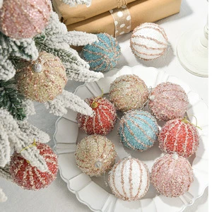 Christmas Ball Christmas Tree Decoration Hanging 8cm Colorful Ball Christmas Decoration Ball Ornaments