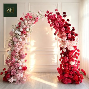 Realistic New Handmade 3D Floral Arch Artificial Horn Flower Arch For Wedding Events Party Decor