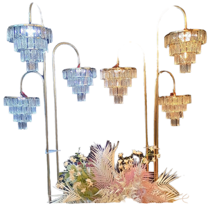 Luxury Wedding Decoration AC Powered Crystal and Metal Tree Chandelier with LED Lights IP65 Rated Touch Control