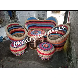 Wedding Sangeet Ceremony Low Furniture Luxury Wedding Reception Mehndi Stage Decoration Modern Wedding Sangeet Stage Setup