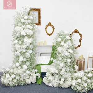 OEM ODM Wedding Arch for Party Events Cheap Artificial Floral Rows Flower Backdrop and Arch