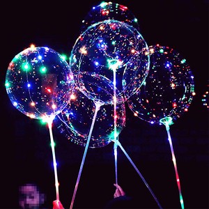 Lighting Luminous Bobo Balloons for Outdoor Summer Wedding Decoration Supply Happy Birthday Christmas Led Party Bobo Balloon Set