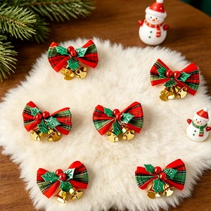 New Arrival Small Bow With Bell Christmas Tree Decorations Red And Green Christmas Color Modern Fashion Christmas Tree Ornaments