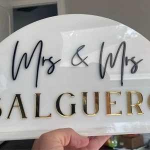 Customizable Size Head Table Sign 'Mr & Mrs Sweetheart' Acrylic Wedding Decor Sweetheart Table Sign