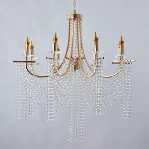 Gold Color Bead Chain Luxury Chandelier Pendant Lights for Wedding Decoration