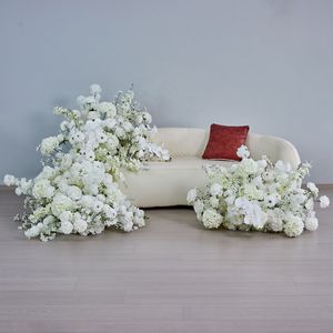 New White Wedding Decoration Square Arches Horn Shelves Decorative Flower Rows Proposal Showcases Flower Balls Flower Rows