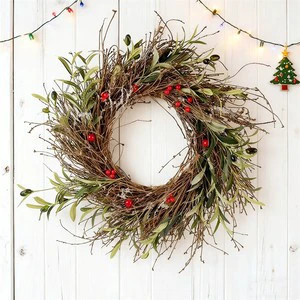 Modern-Style Eco-friendly Christmas Wreath Festive Door Decorations Handcrafted From Natural Branches Decorative Wreath & Swag