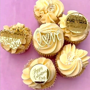 Wholesale Acrylic Happy Valentine's Day Cupcake Topper Valentine's Day Cake Decor