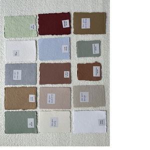 Handmade Eco-Friendly Biodegradable Deckle Edged Papers Custom Sizes Bagasse Pulp Recyclable Large Assorted Colors for Wedding