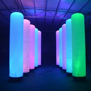 3m Colorful LED Light Tube Column For Nightclub Advertising Event Decor Lighting Balloon Inflatable Pillar For Party