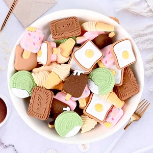 Cute Acrylic/Plastic/Lucite Charms for DIY Phone Case Decorations-Various Shapes Colors Big Eyes Cake Donut Biscuit Food-Themed