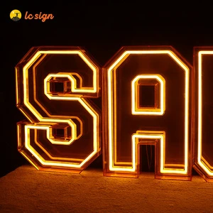 LC Sign Acrylic LED Marquee Letters Light up 3D Letter Sign Custom Name Logo Signage for Wedding Birthday Party Event Decor
