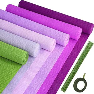 Colorful Flower Wrapping Crepe Paper Roll DIY Decoration Paper for Handicraft
