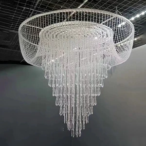Wholesale Wedding Props Ceiling Decoration Crystal Acrylic Bead Curtain Wedding Road Pendant Arc Stage Decorative Curtain.