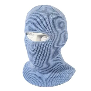 HKB0002 MEN OEM Wholesale Unisex Riding Cap Acrylic Winter Cycling Balaclava Knitted Wool Filter Spandex One Hole Ski Mask Hat