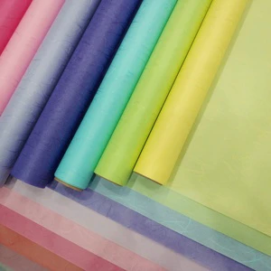 Multi Colors Eco Friendly Specialty Bopp Film Laminated Water Proof Flower Wrapping Decoration Silk Paper 60cm X 5m