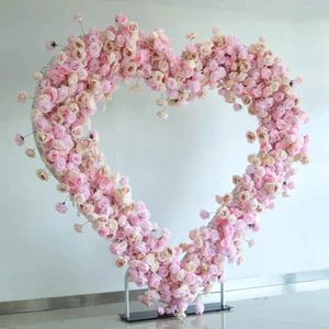 Wholesale Heart Shape Wedding Arch Backdrop Tall Eco-Friendly Flower Stand Parties Birthdays Artificial Flower Arch