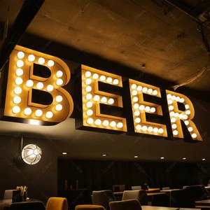Rustic Marquee Letters Custom Business Sign For Outdoor Advertising Marquee Sign Of Light Up Letters