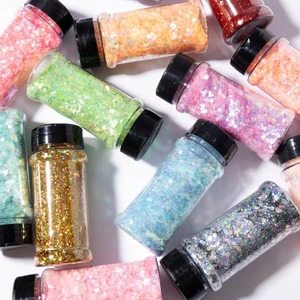 15 Colors Holographic Chunky Glitter Multi-Size Cosmetic Grade Sequins for Face Body Eye Nail Makeup Festival & Party Sparkle