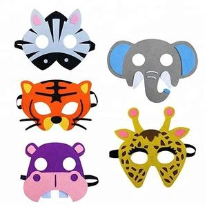 Factory Custom Costume Dress up Party Favors 5 Pcs Child Felt Animal Face Mask
