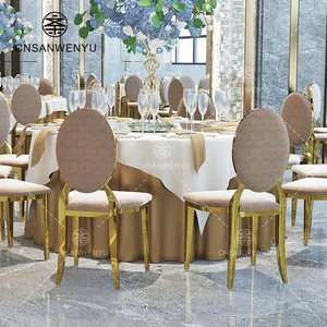 Modern Stackable Gold Wedding Chairs | Luxury Stainless Steel Banquet Event Hotel Dining Seating Sillas De Boda