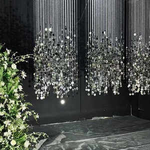 Ceiling Wedding Sequin Pendant Stage Crystal Bead Decoration Wedding Banquet Hall Bead Chain Decoration