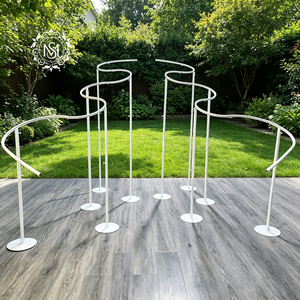 S-shaped Backdrop Stand for Sheer Curtains,Spiral Wedding Arch Stand. White Iron Backdrop for Rustic Photo Booth Decor.