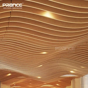 PRANCE Aluminum Alloy Wavy Square Tube Soundproof Baffle Ceiling Design