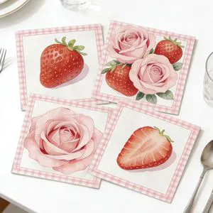 Lanweier Classic Style Fruit Patterned Biodegradable Disposable Paper Tissue From Zhejiang For Weddings Parties & Dinner Sets