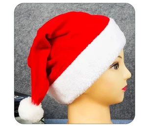 Red Gold Silk Velvet Border Christmas Party Hats Elegant Style Image Adult and Children's Festive Decorations