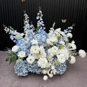 EG-L001 New Item Wedding Decoration Table Father's Day Easter Telephone Booth Decor Row Aisle Silk Flower Runner