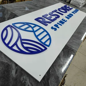 Custom Laser Cut 3D Acrylic Dimensional Logo Panel Sign Wall Mounted 3D Letter Commercial Business Signboard For Wall Sign