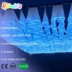 Wholesale Custom Wedding Ceiling Fabric Light Strip 1M Length White Veil Blue Light for Wedding Party Arch Decoration