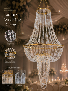 Luxury Wedding Ceiling Acrylic Hanging Chandelier Drapes Modern Centerpieces for Table Decoration Event Crystal Backdrop Decor