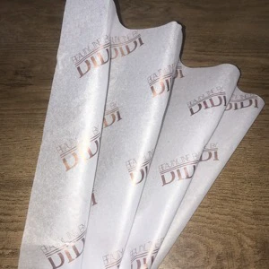 White Packaging Tissue Paper with Rose Gold Metallic Printing Elegant Design for Wedding Gift and Luxury Brand Packaging