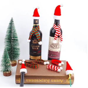 Xmas Hat Merry Christmas Mini Decoration Bottle Cap for Bottle Gift