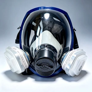 CF02 Silicone Full Face Gas Mask Spherical Panoramic View Adjustable Mesh Head Harness For Industrial Painting For Safety Shop