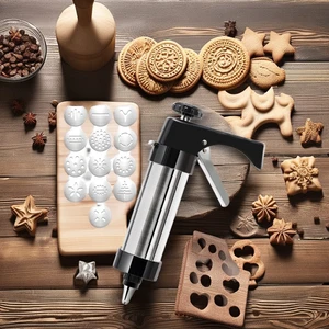 Home Use Stainless Steel Cookies Press Cutter DIY Cake Decorating Gun 13 Mould Pieces Aluminium Baking Tools Cookie Christmas