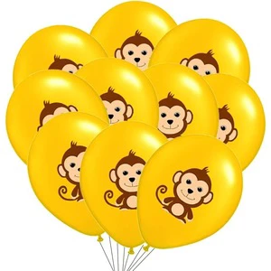 JUXINDA 12-Inch Round Jungle Animals 1 Color Printed Latex Balloon for Birthday Party and Ramadan Decorations Pack of 100PCS