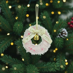 Classic Plush Christmas Bell Wreath Natale Ghirlanda American Style Eco-friendly Indoor Door Decoration for Festive