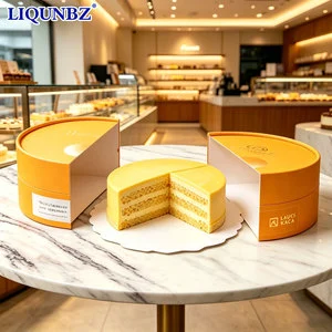 Custom Color Round Cake Box Pastel Aesthetic Quick Design Paper Cake Box For Online Bakery Small Batch