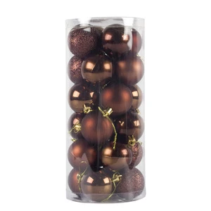 24pcs 6cm Mini Shatterproof Christmas Tree Decorations Sequined Plastic Christmas Balls Ornaments Xmas Hanging Ball